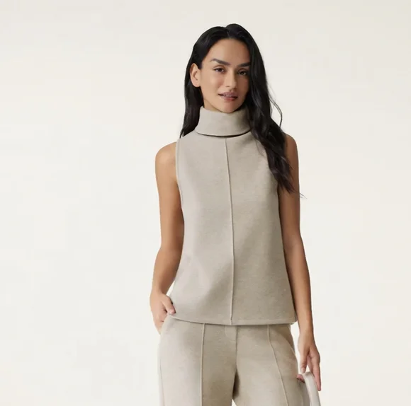 OGL  2 Pcs. Neutral Flare Knit Maxi Skirt and Top Set Beige NWT - Picture 2 of 5